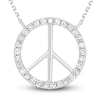 Thumbnail Image 1 of Diamond Peace Sign Necklace 1/6 ct tw Round-cut 10K White Gold 18&quot;