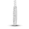 Thumbnail Image 2 of Diamond Peace Sign Necklace 1/6 ct tw Round-cut 10K White Gold 18&quot;