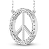 Thumbnail Image 3 of Diamond Peace Sign Necklace 1/6 ct tw Round-cut 10K White Gold 18&quot;