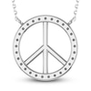 Thumbnail Image 4 of Diamond Peace Sign Necklace 1/6 ct tw Round-cut 10K White Gold 18&quot;