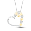 Thumbnail Image 1 of Diamond Heart Necklace 1/8 ct tw Round-cut 10K Yellow Gold & Sterling Silver 18&quot;