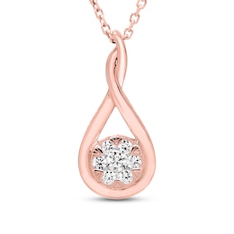 Diamond Twist Necklace 1/5 ct tw Round-cut 10K Rose Gold 18&quot;