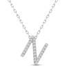 Thumbnail Image 1 of Diamond Letter N Necklace 1/8 ct tw Round-cut Sterling Silver 18&quot;