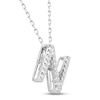 Thumbnail Image 2 of Diamond Letter N Necklace 1/8 ct tw Round-cut Sterling Silver 18&quot;