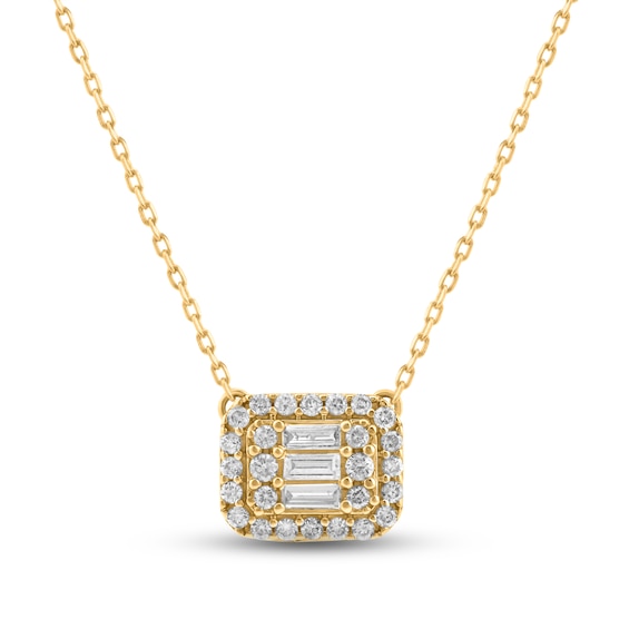 14K Yellow Gold and Diamond V Necklace 1961-43