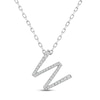 Thumbnail Image 0 of Diamond Letter W Necklace 1/8 ct tw Round-cut Sterling Silver 18"