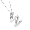 Thumbnail Image 1 of Diamond Letter W Necklace 1/8 ct tw Round-cut Sterling Silver 18"