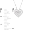 Thumbnail Image 2 of Diamond Heart Necklace 1/3 ct tw Round & Princess-cut 10K White Gold 18&quot;