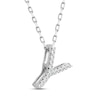 Thumbnail Image 2 of Diamond Letter Y Necklace 1/15 ct tw Round-cut Sterling Silver 18&quot;