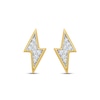 Thumbnail Image 2 of Men's Diamond Lightning Bolt Earrings 1/4 ct tw Round-cut 10K Yellow Gold