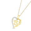 Thumbnail Image 2 of Diamond Quinceañera Heart Necklace 1/10 ct tw Round-cut 10K Yellow Gold 18&quot;