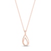 Thumbnail Image 2 of Diamond Teardrop Necklace 1/6 ct tw Round-cut 10K Rose Gold 18&quot;