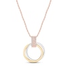 Thumbnail Image 1 of Diamond Circle Necklace 1/15 ct tw Round-cut 10K Tri-Tone Gold 18&quot;