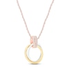 Thumbnail Image 2 of Diamond Circle Necklace 1/15 ct tw Round-cut 10K Tri-Tone Gold 18&quot;