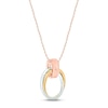 Thumbnail Image 3 of Diamond Circle Necklace 1/15 ct tw Round-cut 10K Tri-Tone Gold 18&quot;