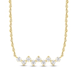 Diamond Bar Necklace 1/4 ct tw Round-cut 10K Yellow Gold 18&quot;