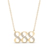 Thumbnail Image 0 of Diamond Angel Number 888 Necklace 1/10 ct tw Round-cut 10K Yellow Gold 18"