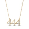 Thumbnail Image 1 of Diamond Angel Number 444 Necklace 1/6 ct tw Round-cut 10K Yellow Gold 18&quot;