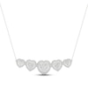 Thumbnail Image 1 of Diamond Five-Heart Necklace 1/2 ct tw Round-cut 10K White Gold 18&quot;