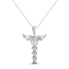 Thumbnail Image 1 of Diamond Caduceus Necklace 1/6 ct tw Round-cut Sterling Silver 18&quot;