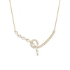 Thumbnail Image 1 of Diamond Swirl Necklace 1 ct tw Pear & Round-cut 14K Yellow Gold 18&quot;