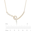 Thumbnail Image 2 of Diamond Swirl Necklace 1 ct tw Pear & Round-cut 14K Yellow Gold 18&quot;