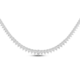 Diamond Riviera Necklace 10 ct tw Pear-Shaped 14K White Gold 18&quot;