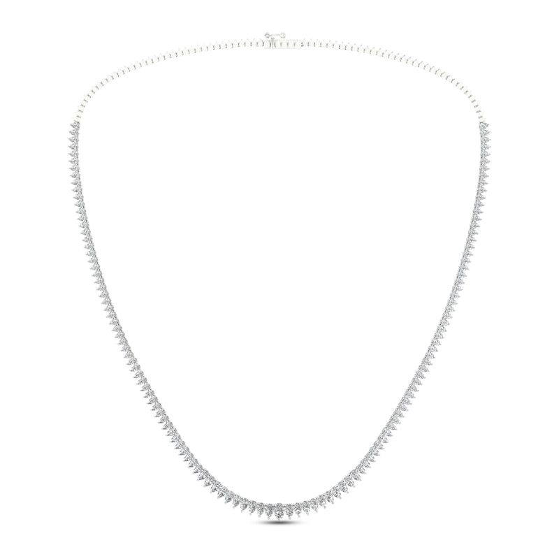 Main Image 2 of Diamond Riviera Necklace 7 ct tw Pear-Shaped 14K White Gold 18&quot;