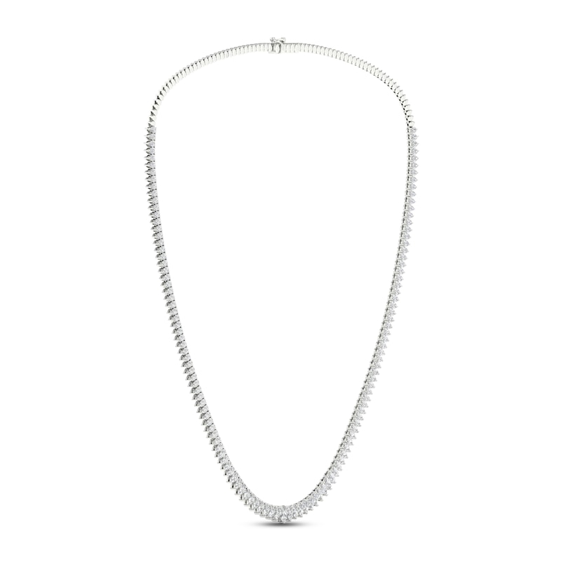 Main Image 3 of Diamond Riviera Necklace 7 ct tw Pear-Shaped 14K White Gold 18&quot;