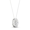 Thumbnail Image 2 of Diamond Oval Halo Necklace 2 ct tw Oval & Round-cut 14K White Gold 18&quot;