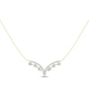 Thumbnail Image 1 of Diamond V Necklace 1-1/2 ct tw Pear & Round-cut 14K Yellow Gold 18&quot;