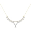 Thumbnail Image 1 of Diamond Double Row Necklace 2 ct tw Pear & Round-cut 14K Yellow Gold 18&quot;