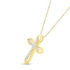 Thumbnail Image 2 of Diamond Double Cross Necklace 1/4 ct tw Round-cut 10K Yellow Gold 18&quot;