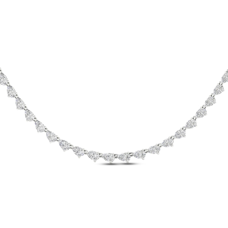 Main Image 1 of Diamond Riviera Necklace 10 ct tw Pear-Shaped 14K White Gold 18&quot;