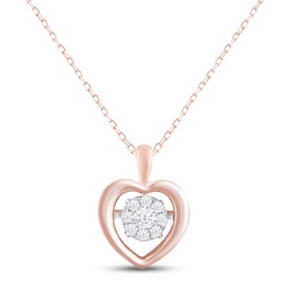 Unstoppable Love Diamond Heart Necklace 1/3 ct tw 10K Rose Gold 18&quot;