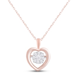 Unstoppable Love Diamond Heart Necklace 1/2 ct tw 10K Rose Gold 18&quot;