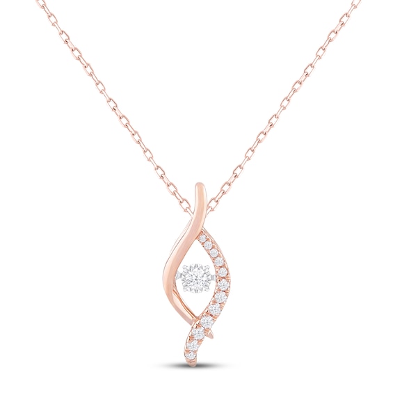 Unstoppable Love Diamond Swirl Necklace 1/4 ct tw 10K Rose Gold 18"