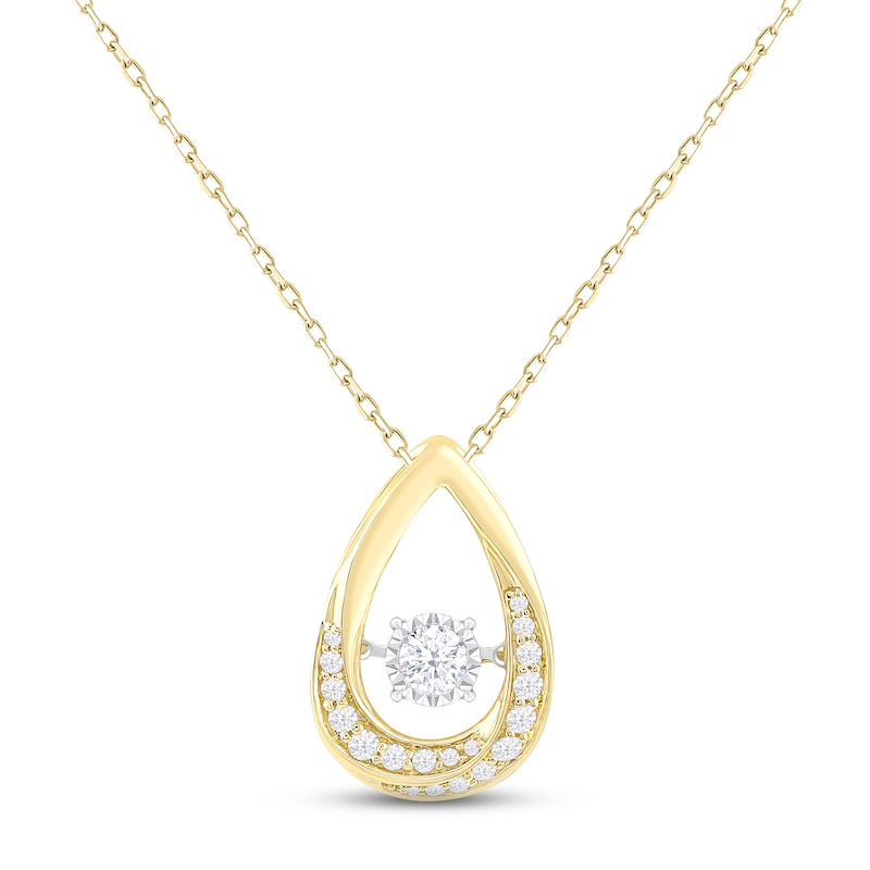 CRB7219500 - LOVE necklace, 2 diamonds - Yellow gold, diamonds