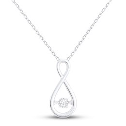 Unstoppable Love Diamond Infinity Necklace 1/20 ct tw Sterling Silver 18&quot;
