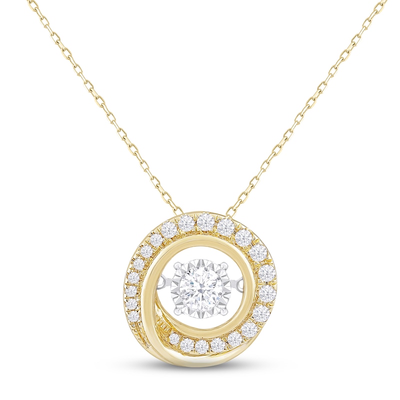 Main Image 1 of Unstoppable Love Diamond Swirl Necklace 1/3 ct tw 10K Yellow Gold 18&quot;