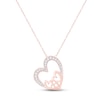 Thumbnail Image 1 of Diamond Heart &quot;Mom&quot; Necklace 1/10 ct tw Round-cut 10K Rose Gold 18&quot;