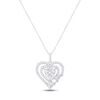 Thumbnail Image 1 of Diamond Heart &quot;Mom&quot; Necklace 1/4 ct tw Round-cut Sterling Silver 18&quot;