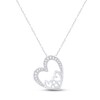 Thumbnail Image 1 of Diamond Heart &quot;Mom&quot; Necklace 1/10 ct tw Round-cut Sterling Silver 18&quot;