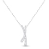 Thumbnail Image 1 of Diamond &quot;Mom&quot; X Necklace 1/4 ct tw Round-cut 10K Two-Tone Gold 18&quot;