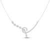 Thumbnail Image 1 of Diamond Swirl Necklace 1 ct tw Pear & Round-cut 14K White Gold