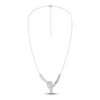 Thumbnail Image 3 of Diamond Swirl Necklace 1 ct tw Pear & Round-cut 14K White Gold