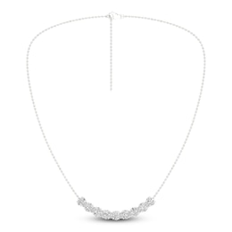 Diamond Smile Necklace 2 ct tw Oval & Round-cut 14K White Gold 18&quot;