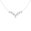 Thumbnail Image 0 of Diamond V Necklace 1-1/2 ct tw Pear & Round-cut 14K White Gold 18"