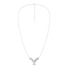 Thumbnail Image 2 of Diamond V Necklace 1-1/2 ct tw Pear & Round-cut 14K White Gold 18"