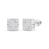 Thumbnail Image 0 of Men's Diamond Greek Key Stud Earrings 1/2 ct tw Round-cut 10K White Gold